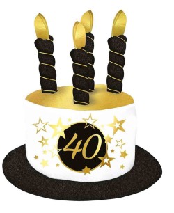 GORRO TARTA VELAS 40 AÑOS
