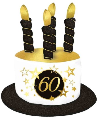 GORRO TARTA VELAS 60 AÑOS