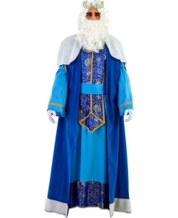DISFRAZ DE REY MELCHOR AZUL Y DORADO ADULTO