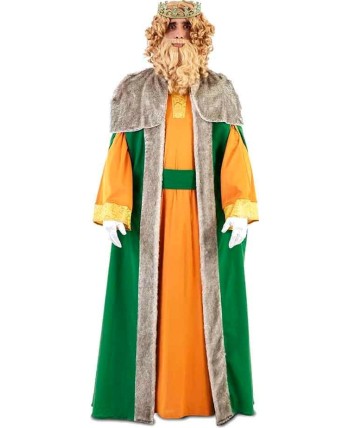 DISFRAZ DE REY GASPAR VERDE Y OCRE PARA HOMBRE