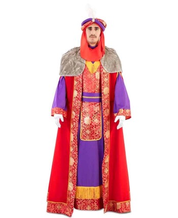 DISFRAZ DE REY BALTASAR ROJO Y MORADO