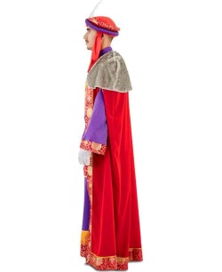 DISFRAZ DE REY BALTASAR ROJO Y MORADO PARA HOMBRE 2