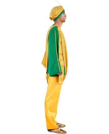 DISFRAZ DE PAJE REY GASPAR AMARILLO Y VERDE PARA HOMBRE