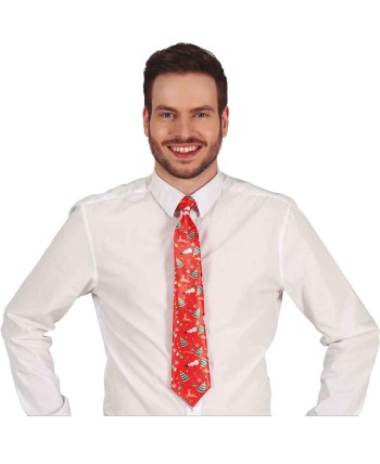 CORBATA LUCES DE NAVIDAD ROJA