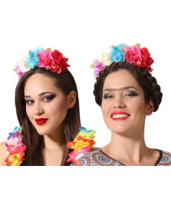 DIADEMA FLORES DE COLORES SIN VELO