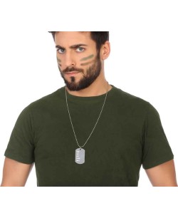 PLACA DE IDENTIFICACION MILITAR CON CADENA