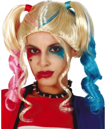 PELUCA COLETAS PUNTA ROSA Y AZUL