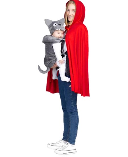 LOBITO PARA MOCHILA BEBE Y CAPA CAPERUCITA ROJA PARA BEBE