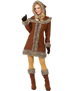 DISFRAZ ESQUIMAL MUJER MARRON PARA MUJER