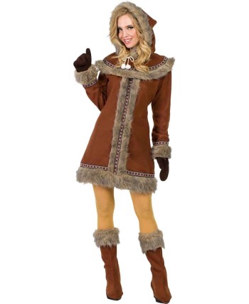 DISFRAZ ESQUIMAL MUJER MARRON PARA MUJER