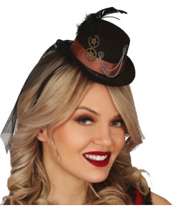 CHISTERA DIADEMA STEAMPUNK CON VELO