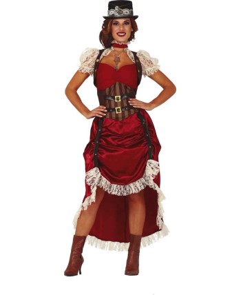 DISFRAZ DE STEAMPUNK ROJO MUJER
