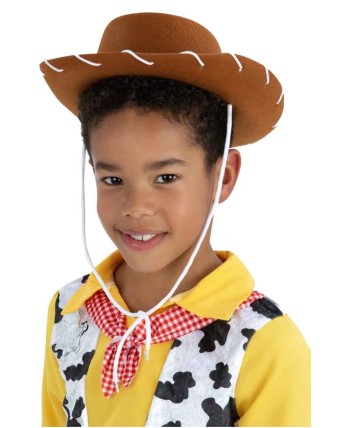 SOMBRERO VAQUERO INFANTIL MARRON RIBETE BLANCO