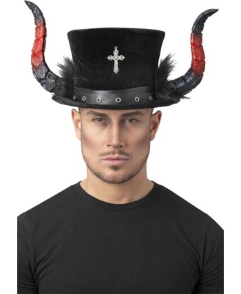 CHISTERA DEMONIO CON CUERNOS Y CRUZ