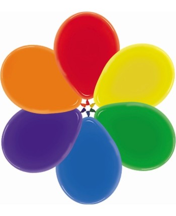 BOLSA 12 GLOBOS TROPICAL COLORES SURTIDOS