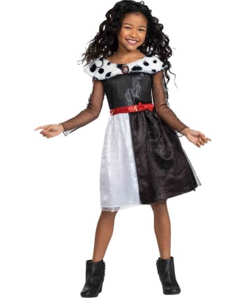 DISFRAZ DE CRUELLA DE VILL PARA NIÑA