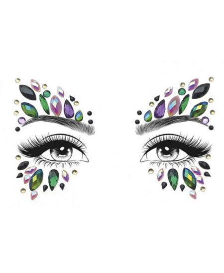 GEMMAS ADHESIVAS FORMAS ALARGADAS LILA Y VERDE