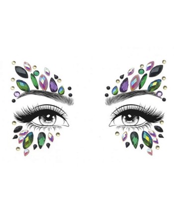 GEMMAS ADHESIVAS FORMAS ALARGADAS LILA Y VERDE