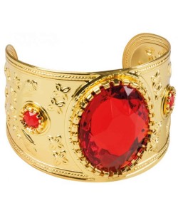BRAZALETE DORADO PIEDRA ROJA 2