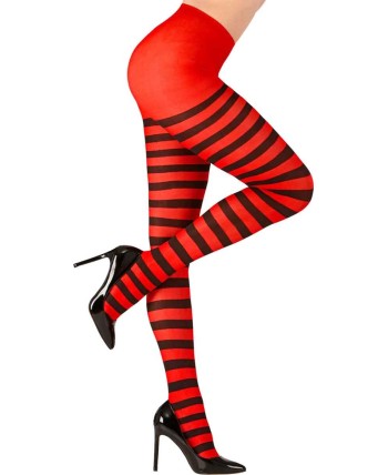 MEDIAS A RAYAS NEGRO ROJO ADULTO