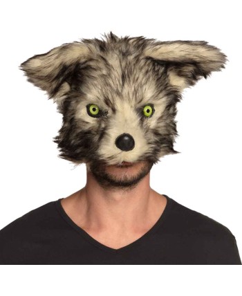 CARETA LOBO PELUCHE CON GOMA