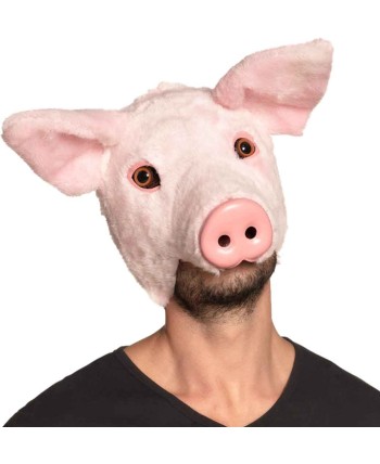 CARETA CERDO PELUCHE CON GOMA