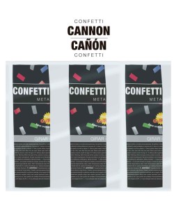 CAÑON CONFETTI MULTICOLOR 3 UNIDADES