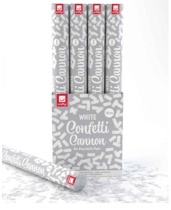 CAÑON CONFETTI BLANCO BIODEGRABLE 50 CMS