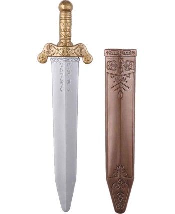 ESPADA ROMANA PLATEADA CON FUNDA DORADA
