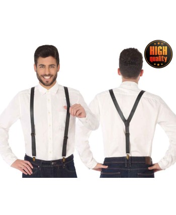 TIRANTES NEGROS ESTRECHOS EFECTO PIEL