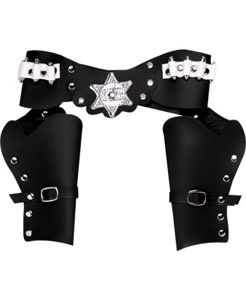 CARTUCHERA DOBLE NEGRA SIN PISTOLAS