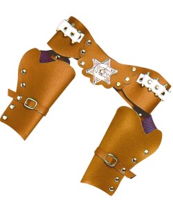 CARTUCHERA DOBLE MARRON SIN PISTOLAS