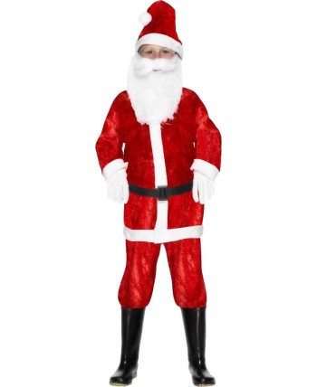 DISFRAZ DE PAPA NOEL CON BARBA PARA NIÑO