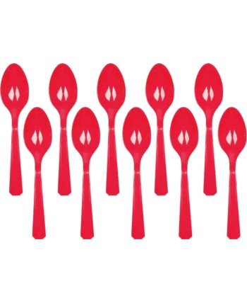 CUCHARILLAS ROJAS PLASTICO 10 UNIDADES