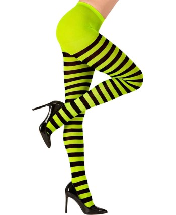 PANTYS DE NEON A RAYAS AMARILLAS PARA ADULTO