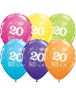 BOLSA 6 GLOBOS NUMERO 20