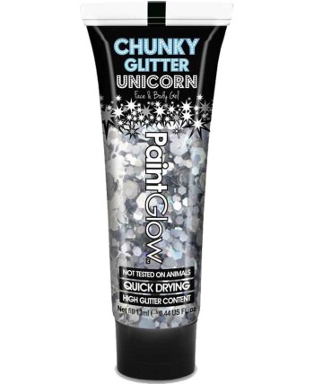 PURPURINA CHUNKY CON GEL PLATA FIEBRE DISCO