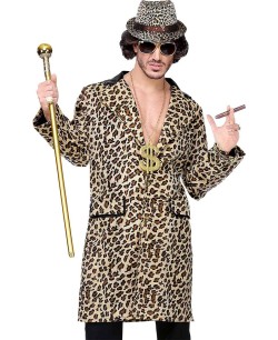 DISFRAZ AÑOS 80 ABRIGO LEOPARDO PARA HOMBRE