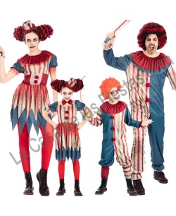 DISFRAZ GRUPO PAYASO ASESINO VINTAGRE RAYAS