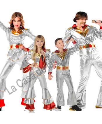 DISFRAZ GRUPO DISCO  PLATA AÑOS 70