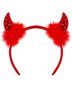 CUERNOS DEMONIO LENTEJUELAS CON MARABU
