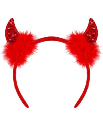 CUERNOS DEMONIO LENTEJUELAS CON MARABU