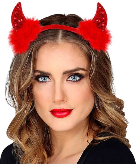 CUERNOS DEMONIO LENTEJUELAS CON MARABU