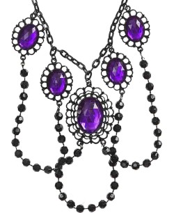 COLLAR GOTICO CON ABALORIOS Y PIEDRAS