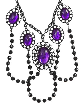 COLLAR GOTICO CON ABALORIOS Y PIEDRAS