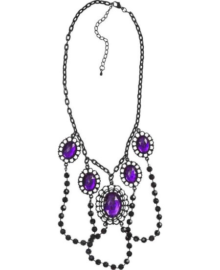 COLLAR GOTICO CON ABALORIOS Y PIEDRAS