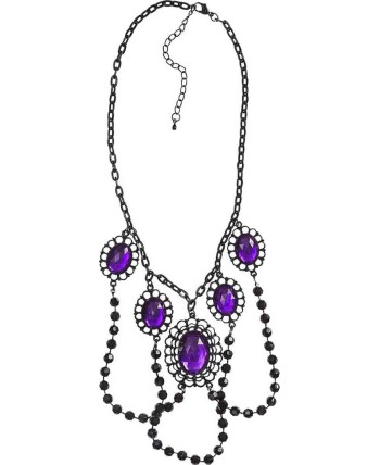 COLLAR GOTICO CON ABALORIOS Y PIEDRAS