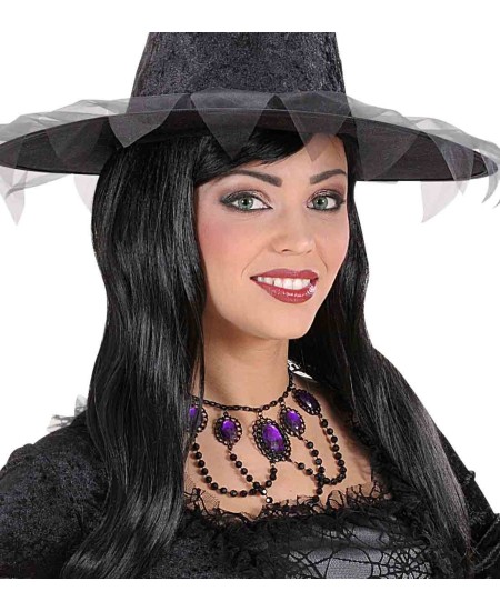 COLLAR GOTICO CON ABALORIOS Y PIEDRAS