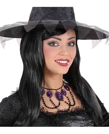 COLLAR GOTICO CON ABALORIOS Y PIEDRAS