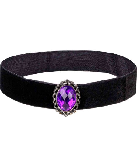 GARGANTILLA TELA PIEDRA MORADA